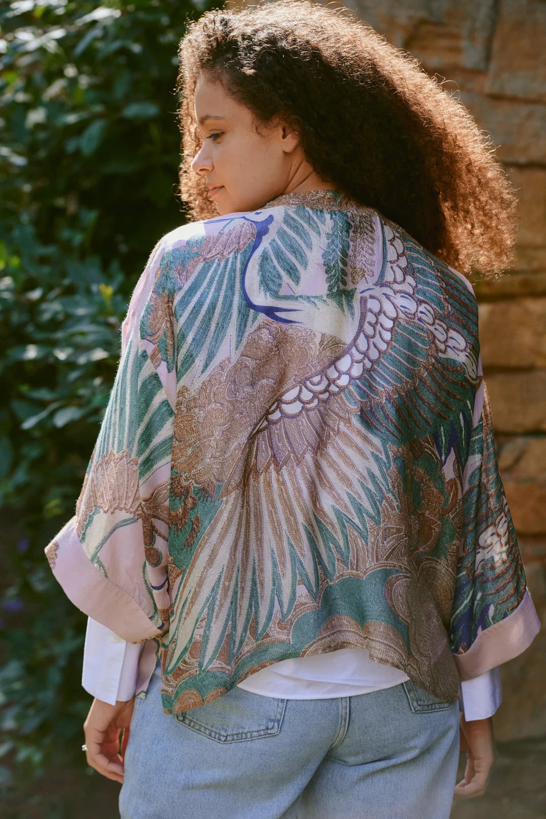 OHS Crane Plaster Pink Kimono