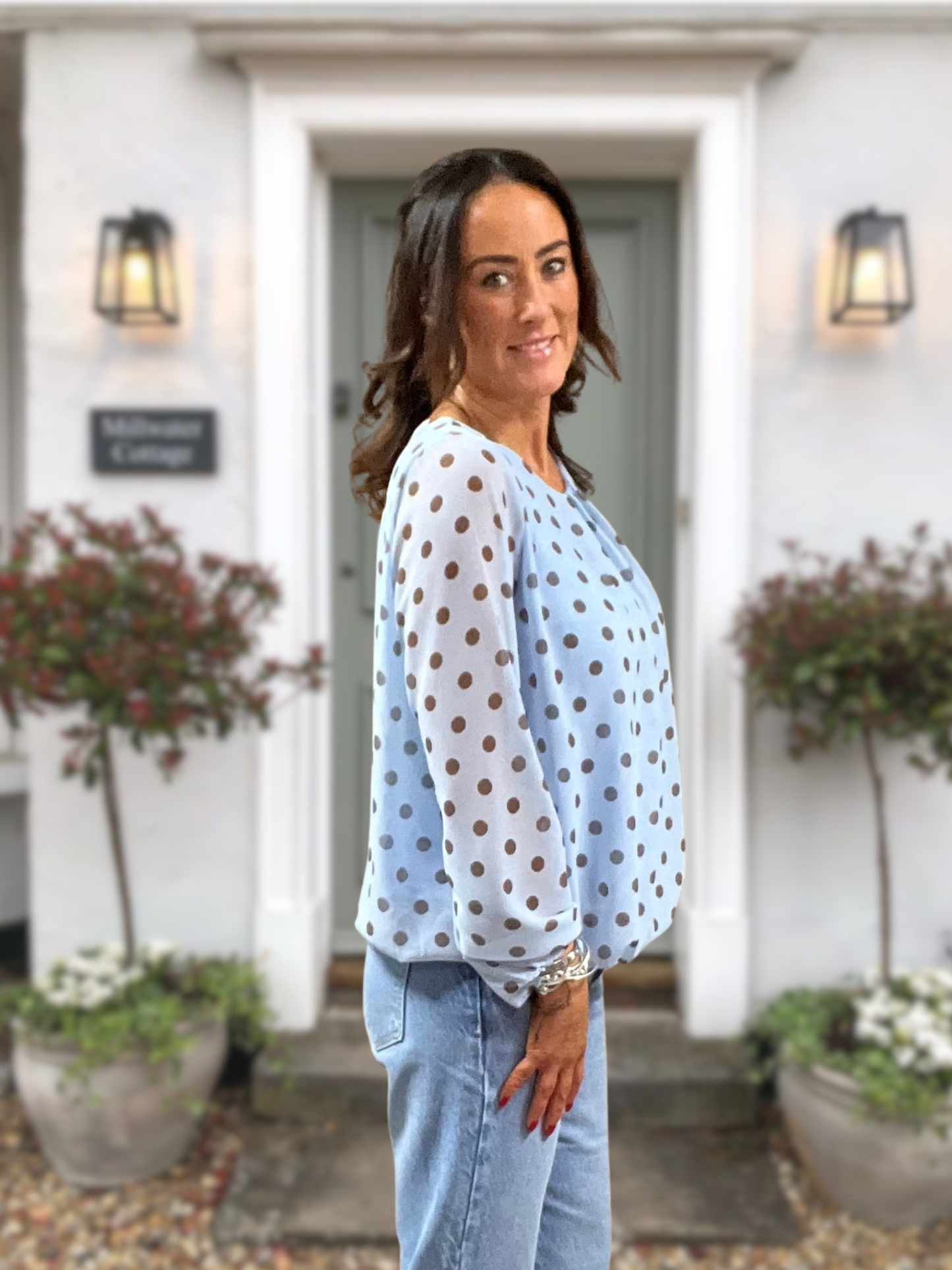 Chiffon Lined Spotty Blouse