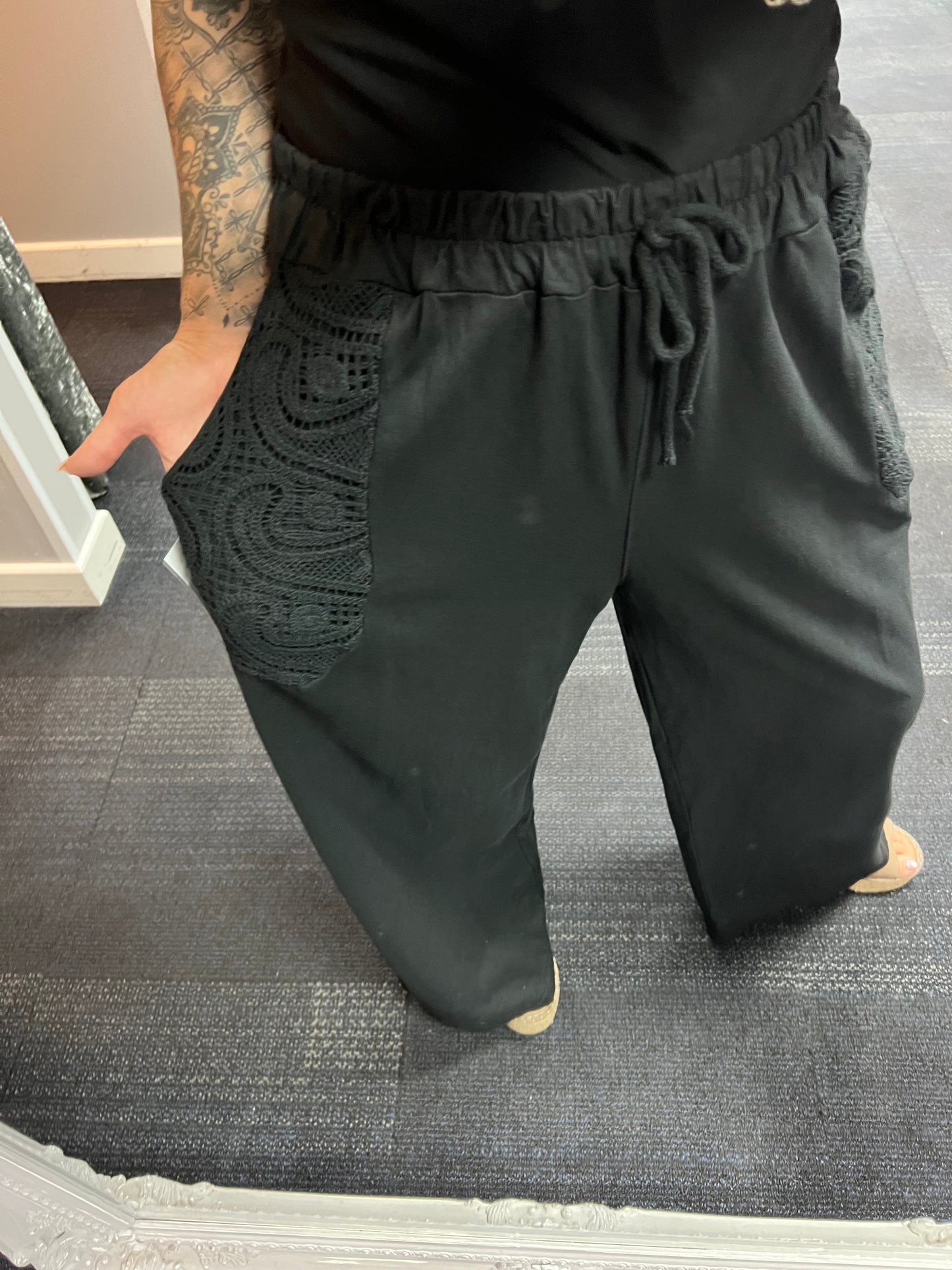 Cotton Crochet Pocket Trousers