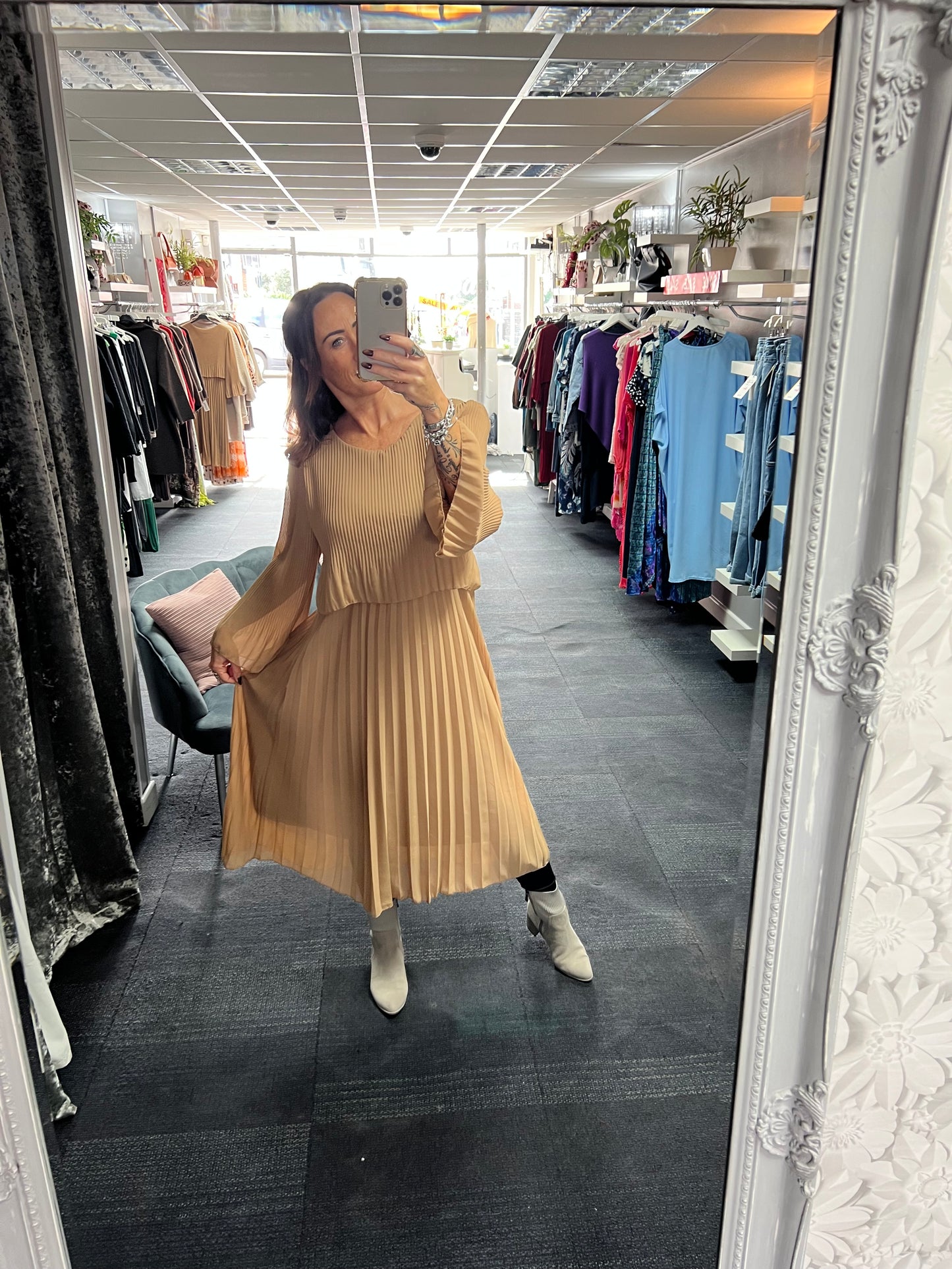Chiffon Pleated Dress