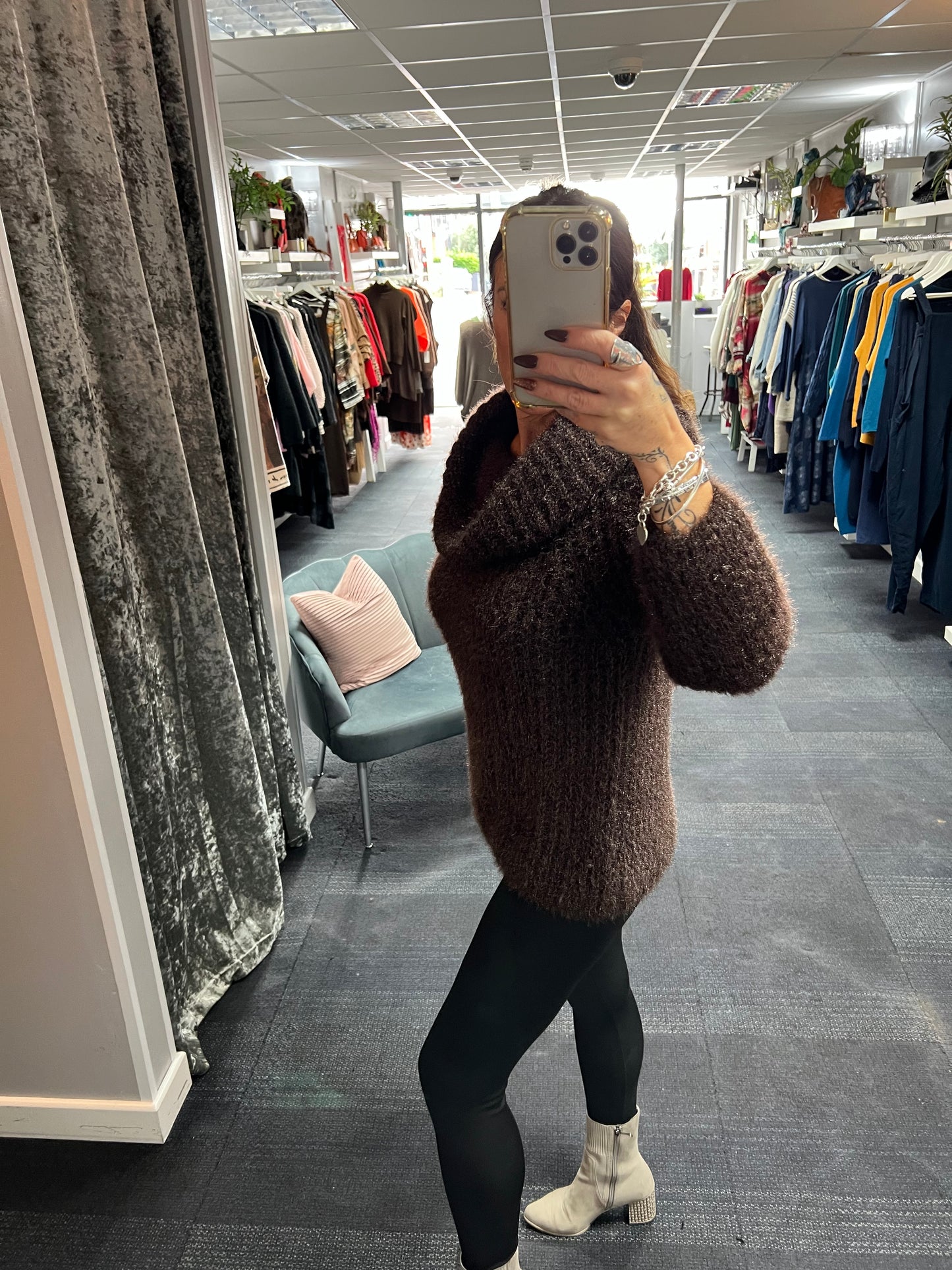 Cowl Neck Fluffy Knit