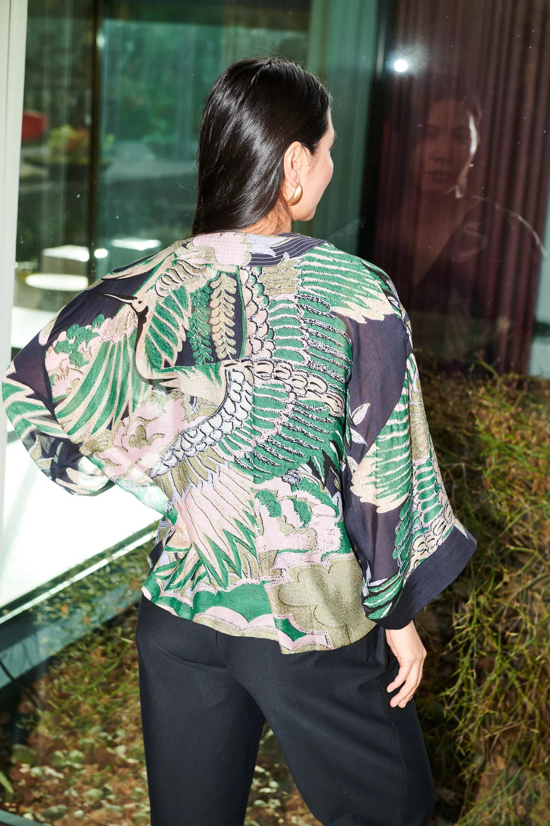 OHS Crane Emerald Kimono