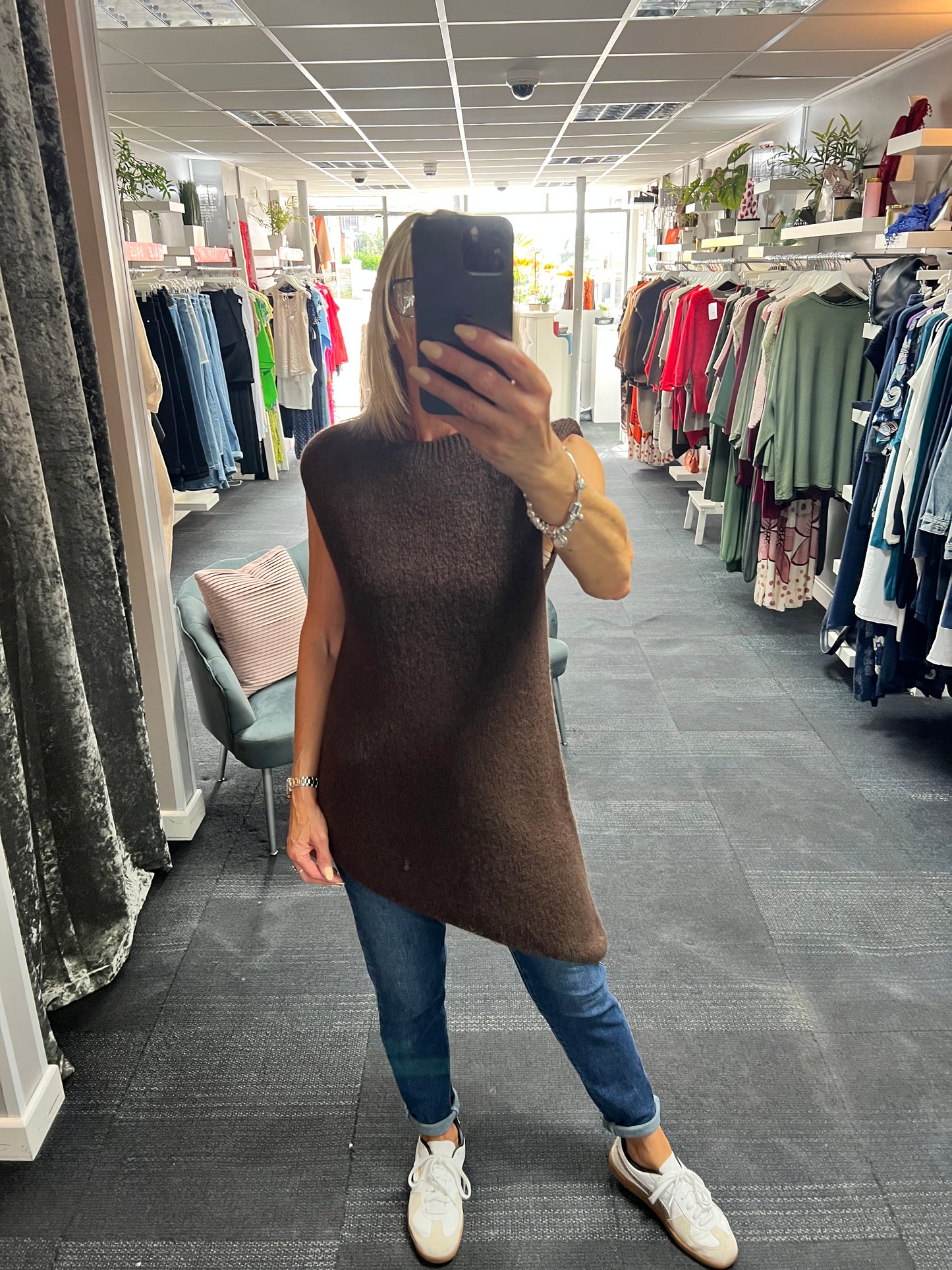 Alpaca Blend Asymmetrical Knit