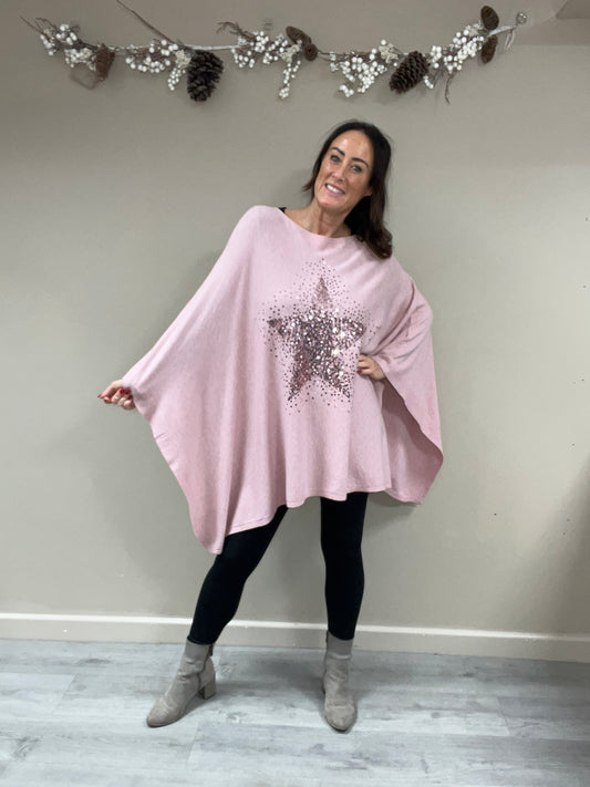 Sparkly Sequin Star Poncho