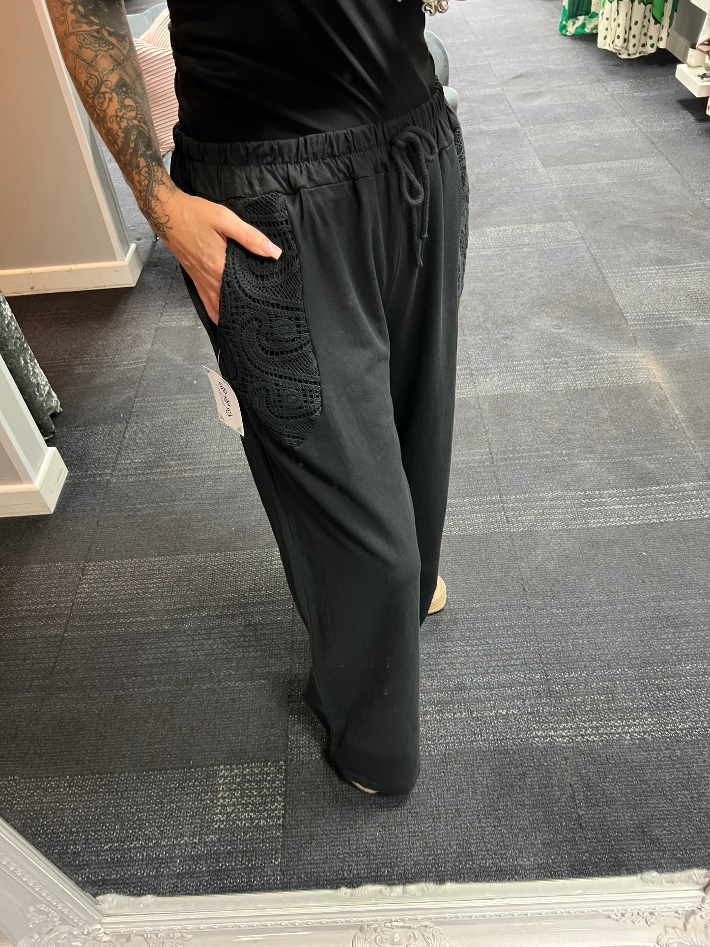 Cotton Crochet Pocket Trousers